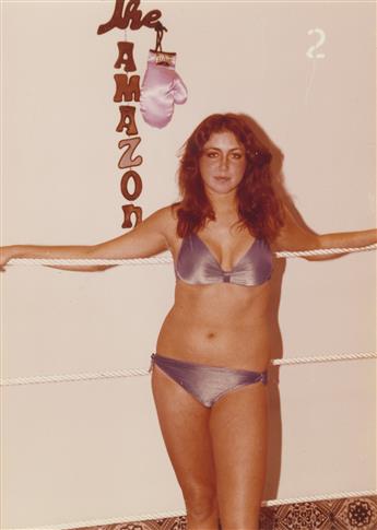(FEMALE WRESTLING) Three complete sets (with more than 200 photographs) of womens wrestling from the visionary company California Amaz